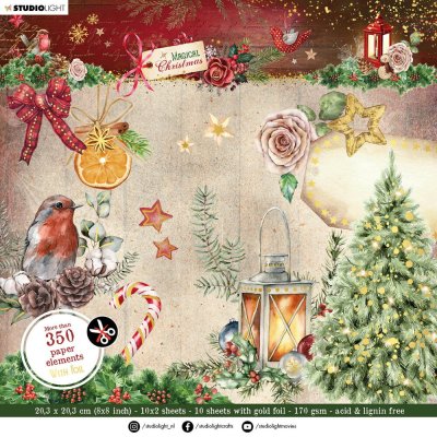 Studio Light 8x8 Paper Elements Die-Cut Block - Magical Christmas 