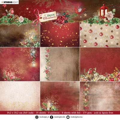 Studio Light 8x8 Paper Pad - Magical Christmas Backgrounds 2