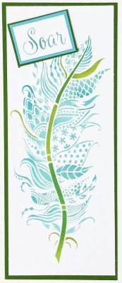 The Crafters Workshop - Joy Feather Slimline Layered Stencil 
