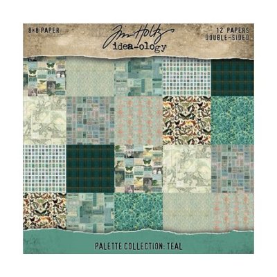 Tim Holtz Idea Ology Paper pack 8x8 - Teal