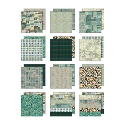 Tim Holtz Idea Ology Paper pack 8x8 - Teal