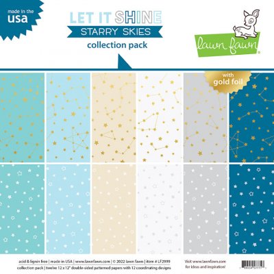 Lawn Fawn Papper set 12x12 - Let it shine starry skies