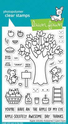 Lawn Fawn Clear Stamps - Apple-Solutely Awesome