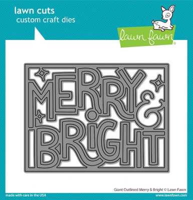 Lawn Fawn Dies - giant outlined merry & bright
