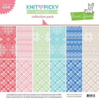 Lawn Fawn Paper set 12x12 - Knit Picky Winter
