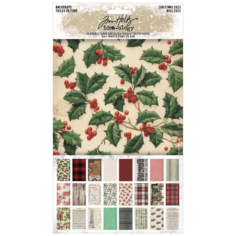 Tim Holtz Idea-Ology Backdrops Paper Pad - Christmas 2023